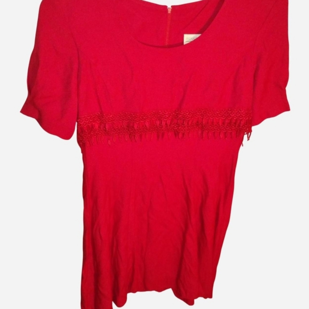 Vintage 90s Benson and Smith Red Crepe Dress - Size 7 - Romantic WhimsigothGre